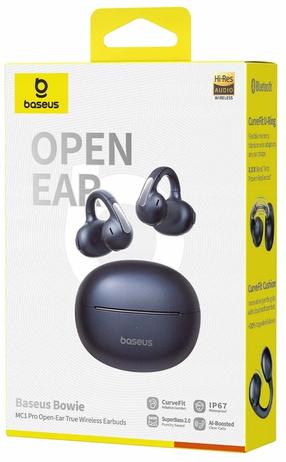 Bezvadu austiņas Baseus Bowie MC1 Pro A0102503, melna krās.