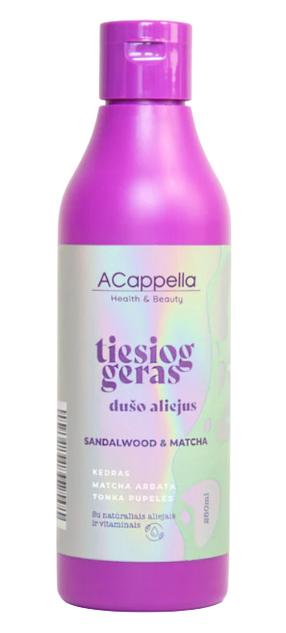 Ķermeņa mazgāšanās eļļa Tiesiog geras Sandalwood & Matcha, 250 ml