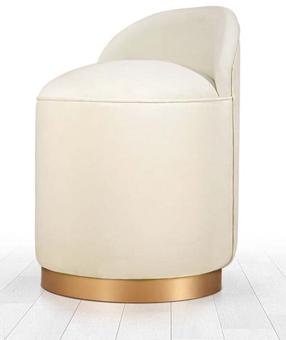 Pufas Hanah Home Dover 209FLF1106, aukso sp./kreminė sp., 50 cm x 45 cm x 70 cm