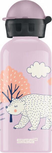 Vaikiška gertuvė Sigg Water Bottle Bearly, 400 ml, 1 m., 6.6 cm, plastikas, rožinė sp.