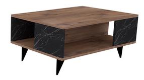 Kavos staliukas Kalune Design Yuka, ruda sp./juoda sp., 90 cm x 60 cm x 39.5 cm