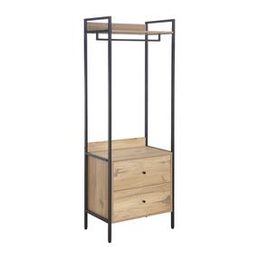 Prieškambario lentyna Home4you Hannes, ruda sp./juoda sp., 64 cm x 40 cm x 180 cm