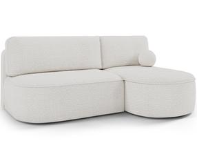Kampinė sofa - lova Livosa Royal 01, balta sp., dešininė, 144 x 220 cm x 93 cm