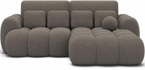 Kampinė sofa - lova Covelion Bouclé Royal 20, ruda sp., dešininė, 167 x 260 cm x 105 cm
