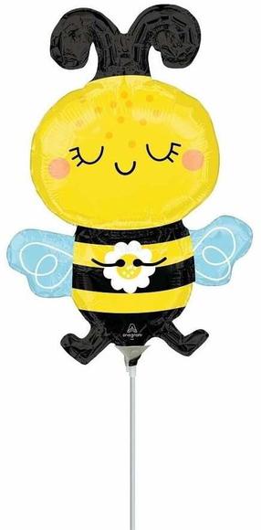 Õhupall erikujuga Anagram Mini Happy Bee, must v./kollane v.