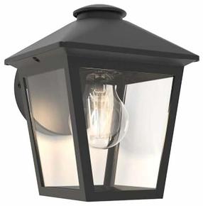 Āra sienas lampa Lutec Zago, 40W, E27, IP44, melna krās., 16 cm x 16.3 cm