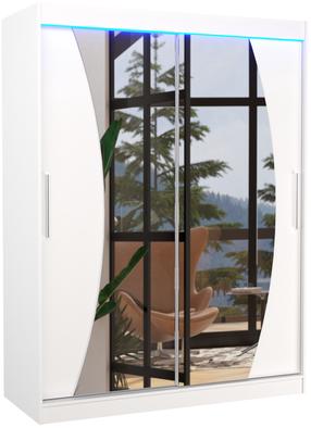 Spinta ADRK Modesto LED, balta sp., 58 cm x 150 cm x 200 cm, su veidrodžiu