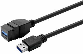 Kabelis Vivolink Pro Keystone PROKEYUSB3AFM5B USB 3.0 Type A Female (moteriška), USB Type A Male (vyriška), 5 m, juoda sp.