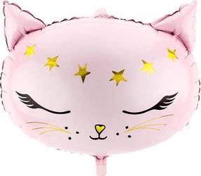 Фольгированный шар фигурные Party Deco Cat Head, розовый цв.