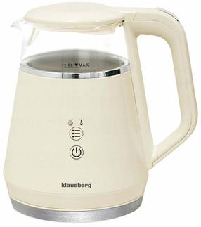 Elektriskā tējkanna Klausberg KB 7893, 1 l, krēmkrāsa