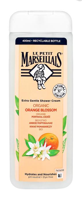 Kūno prausimosi kremas Le Petit Marseillais Organic Orange Blossom, 400 ml