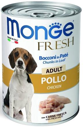 Влажный корм для собак Monge Fresh Chunks ADULT, курица, 0.4 кг