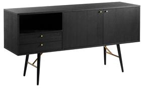 Komoda Home4you Luxembourg 45042, juoda sp., 80 cm x 40 cm x 150 cm