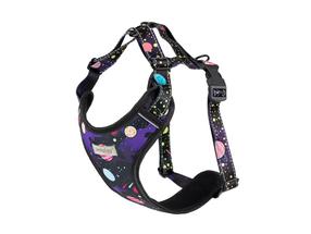 Petnešos šunims Amiplay Discovery BeSpace, juoda sp./violetinė sp., 450 - 650 mm x 25 mm, L