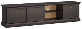 TV staliukas Gala Meble Lucca RTV3D, juoda sp., 206 cm x 39.5 cm x 51 cm