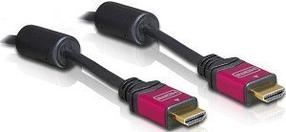 Kabelis Delock 84335 HDMI A male, HDMI A male, 5 m, juoda sp./raudona sp.