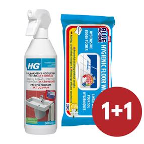 Hooldusvahend, põrandapesu/vannitoa puhastamiseks HG Scale away+ Blue wonder, 0.5 l, 20 tk