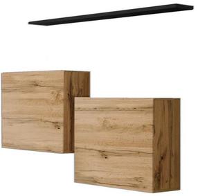 Sieninė lentyna ASM Switch SB I Switch SB I, juoda/ruda/šviesiai ruda, 60 cm x 30 cm x 60 cm