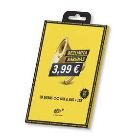 Карта предоплаты Zelta Zivtiņa sākuma kompl. 3,99EUR, Mini SIM