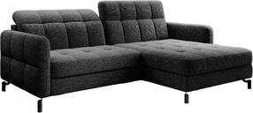 Kampinė sofa Lorelle Berlin 02, juoda sp., dešininė, 160 x 225 cm x 105 cm