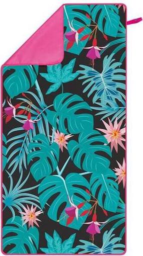  Pludmales dvielis Nils NCR14 Leaves, melna krās./zaļa krās., 160 cm x 80 cm