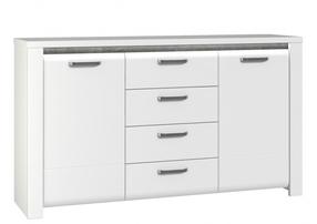 Komoda Forte Brugia BUGK231B-C638, balta sp., 89 cm x 161 cm x 42 cm