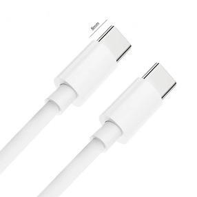 CP USB-C uz USB-C PD 60W 3A Super Ātras Uzlādes 1m Universāls Kabelis ar 8mm gariem konektoriem Balta