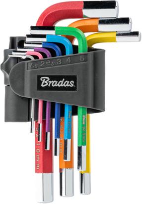 Šešiakampių raktų rinkinys Bradas DIY-HKH42-SH/B, šešiakampis, 9 vnt.