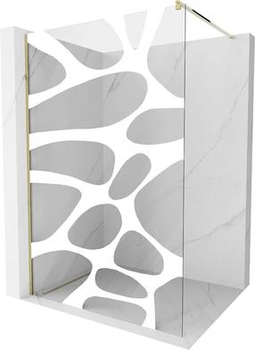 Dušo sienelė Mexen Kioto Walk-In, 90 cm x 200 cm, aukso sp./balta sp./grūdintas