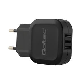 Adapteris Qoltec, USB/Europlug, melna krās., 17 W