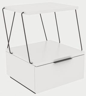 Naktinis staliukas Kalune Design Tekoba 854KLN4324, balta sp., 52 cm x 42 cm x 41 cm