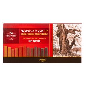 Pastelės, sausos Koh-I-Noor Toison D'or" 8592, įvairių spalvų, 12 vnt.