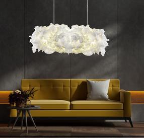 Šviestuvas kabinamas Opviq Chandelier Serene, E27, balta sp. / balta sp.