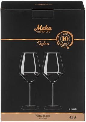 Vyno taurių komplektas Maku Reglass, stiklas, 0.62 l, 2 vnt.