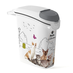 Dėžė gyvūnų ėdalui laikyti Curver Pets Collection/Cats, 23 l, 50 cm x 23.5 cm x 49.5 cm, balta sp.