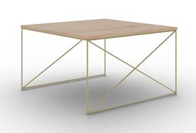Kavos staliukas ADRK Nelia, aukso sp./rusva sp., 75 cm x 75 cm x 43 cm