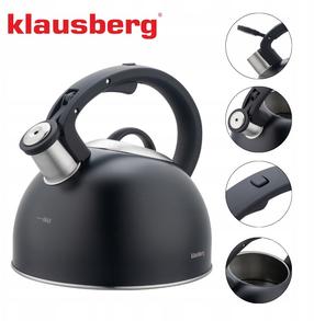 Arbatinukas su švilpuku Klausberg KB-7911, 2.5 l, matinė juoda sp.