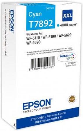 Tintes printera kasetne Epson T7892, zila krās.