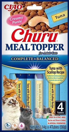 Skanėstas katėms Ciao Churu Meal Topper, tunas/šukutės, 0.014 kg, 4 vnt.