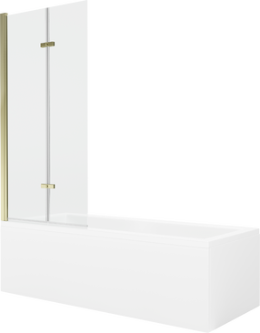 Vonia su sienele, laisvai pastatoma Mexen Cubik, 150 cm x 70 cm x 40 cm, stačiakampis, skaidri sp./aukso sp.