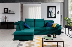 Kampinė sofa Loreto Kronos 19, žalia sp., kairinė, 210 x 260 cm x 102 cm