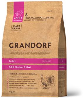 Kuiv koeratoit Grandorf Medium & Maxi GDDD1203, kalkun, 3 kg