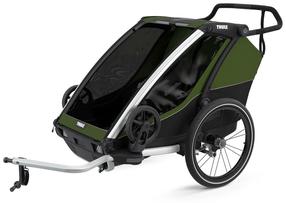 Dviračio priekaba vaikams Thule Chariot Cab Double, plastikas/poliesteris/metalas, žalia sp.