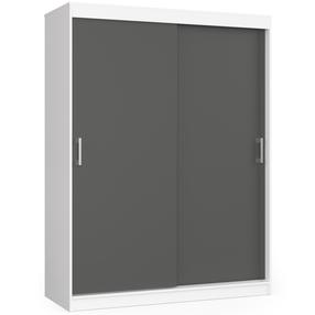 Spinta Akord 150 CLP, balta sp./pilka sp., 60 cm x 150 cm x 200 cm, su veidrodžiu