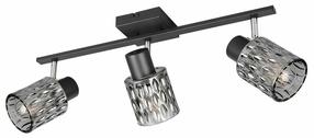 Šviestuvas lubų Reality Jack R86423032, E27, 3 x 10 W, pilka sp. / juoda sp.