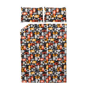 Gultas veļas komplekts Okko Stellar, sarkana krās./pelēka krās., 50 x 70 cm, 160 x 200 cm, 3 d.