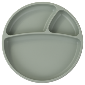 Väike taldrik MiniKoioi Divided Plate 101050007, 6+ kuud, 19 cm, silikoon, roheline v.