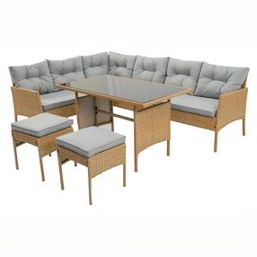 Lauko baldų komplektas Patio Julie, rusvai gelsva sp., 6 vietų