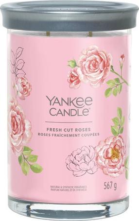 Свеча, ароматическая Yankee Candle Signature Fresh Cut Roses, 60 - 100 час, 567 г, розовый цв.