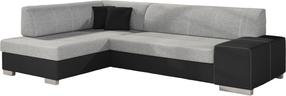 Kampinė sofa Fabio Sawana 21, Soft 11, juoda sp./pilka sp., kairinė, 167 x 268 cm x 73 cm